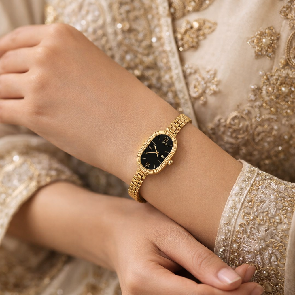 Elegant Gold Classic Ladies Watch